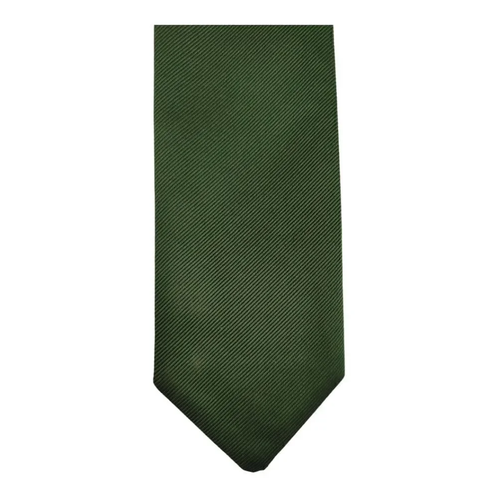 BOY'S HUNTER GREEN WINDSOR TIE & POCKET SQUARE BY LARR BRIO
